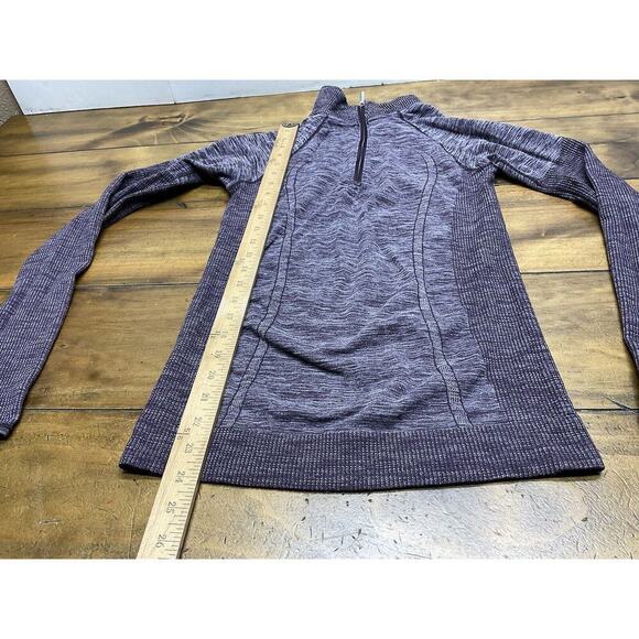 Lululemon Swiftly Wool 1/2 Zip Pullover Womens Size 8 Black Cherry Long Sleeve - Picture 6 of 14